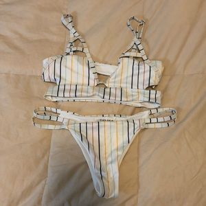 Tavik swimwear white striped bikini